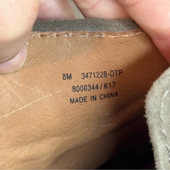 Frye Size 8 Dani Shield Suede Dark Taupe Open Toe Bootie Heel - Picture 11 of 11